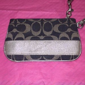 COPY - Coach denim blue and silver wristlet